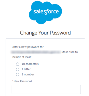 Create password screenshot